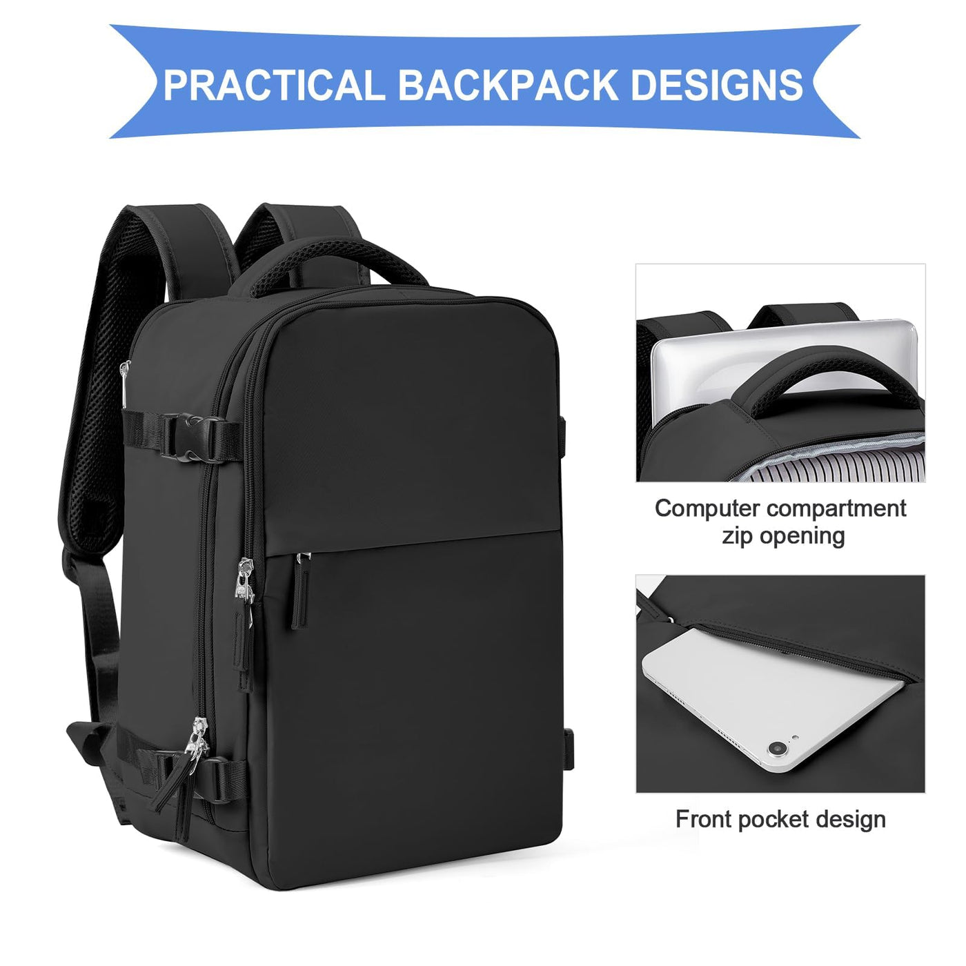 Rucksack für Flugzeug Handgepäck Kabinentasche Rucksack Wasserdicht Laptop Reiserucksack