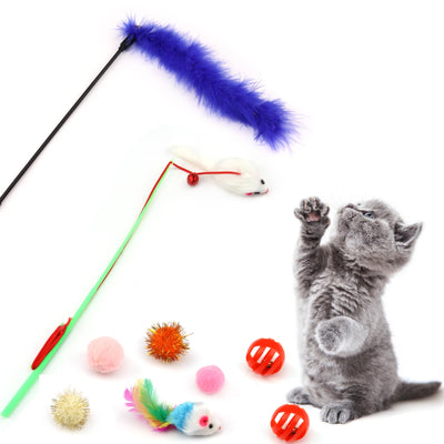 Pack de 31 Jouets pour Chat avec Tunnel pour Chat, Balles, Jouet pour Chat, Souris, Jouet en Plumes, Peluche, Jouet Interactif pour Chat pour Chats, Accessoires pour Chat