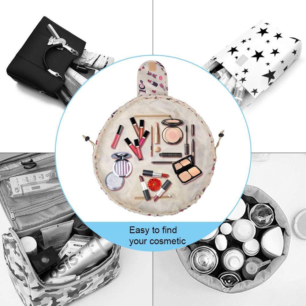 Trousse de maquillage de grande capacité avec cordon, trousse de maquillage de voyage portableм