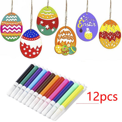 Ostereierdekoration mit Schnur DIY Bastelarbeiten zum Bemalen Holzanhänger für Kinder Ostereier Osterhase