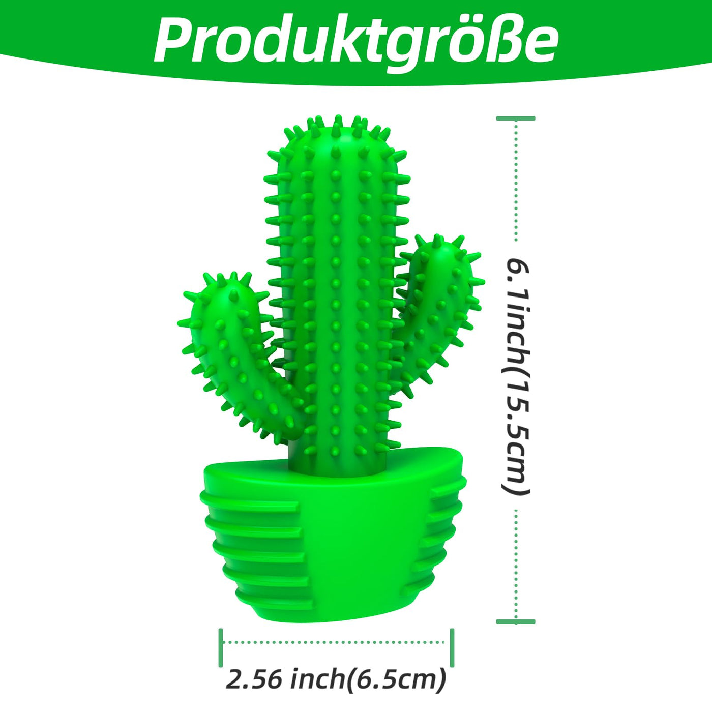 Jouet pour chien pour mâcher agressivement, jouet à mâcher pour chien presque indestructible, jouet pour chien grinçant pour chiens de taille moyenne, jouet pour chien en caoutchouc robuste et durable (Cactus).