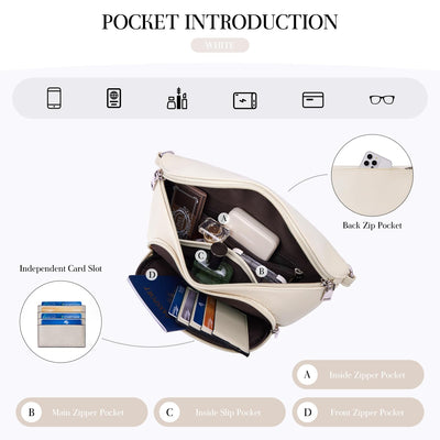 Sacs à bandoulière, sac à bandoulière en cuir végétal, sac à bandoulière pour dames, pochette de poitrine avec fente pour cartes, blocage RFID, avec large bandoulière détachable et réglable