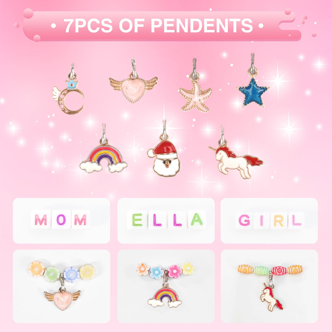 Set de perles de bricolage pour enfants pour enfiler, faire vos propres bracelets 24 couleurs