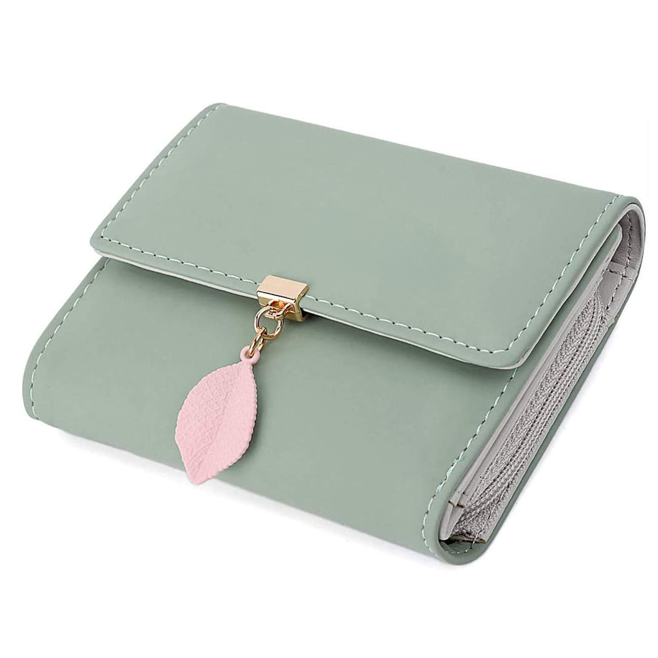 Portemonnaie aus glattem und weichem Kunstleder Geldbörse kleines Portemonnaie mit vielen Fächern