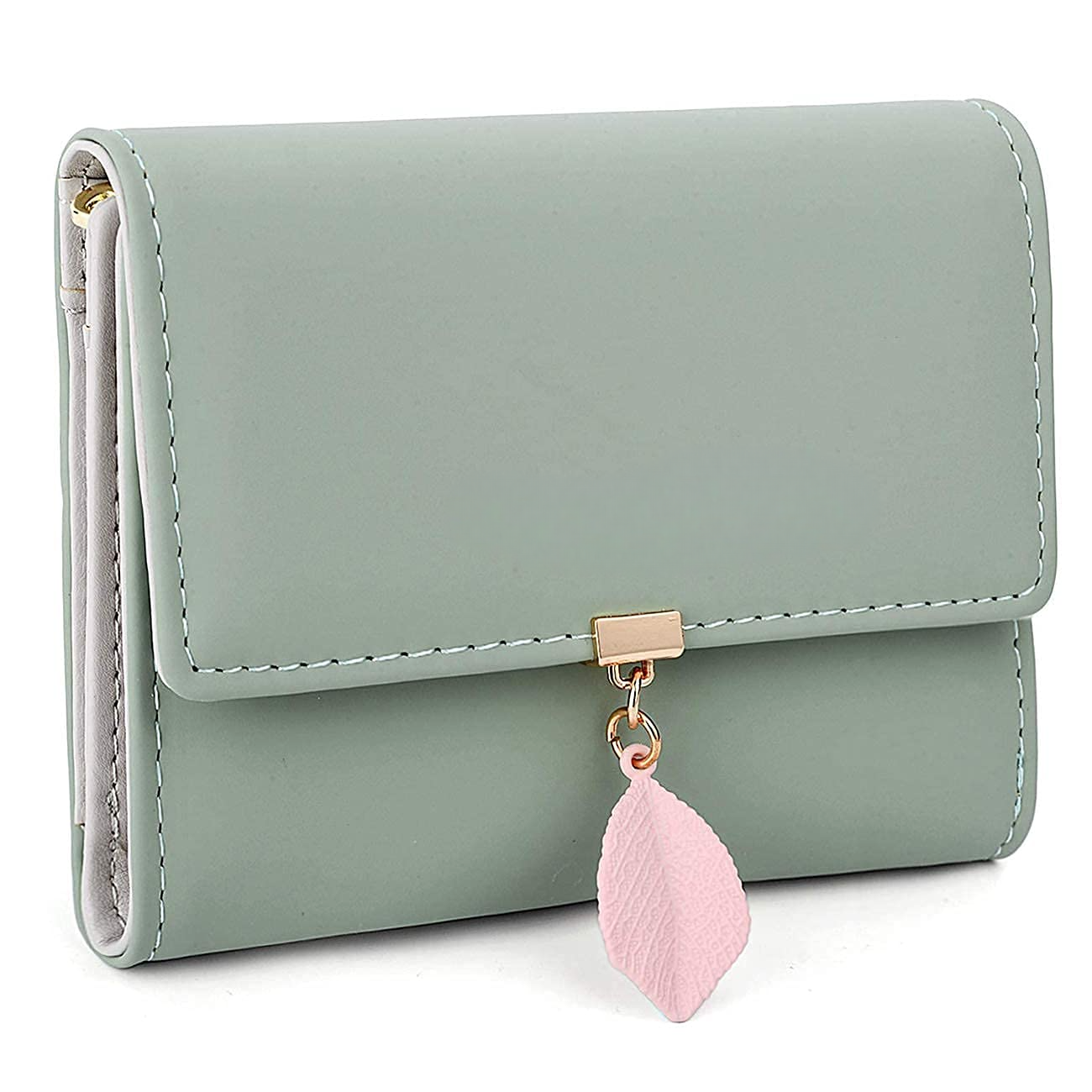 Portemonnaie aus glattem und weichem Kunstleder Geldbörse kleines Portemonnaie mit vielen Fächern