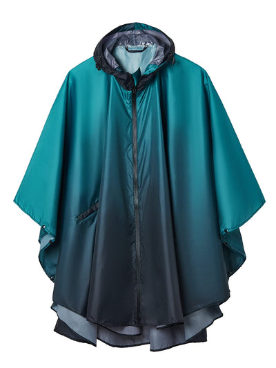 Rain cape with hood zipper, reusable raincoat, rain poncho bike hiking