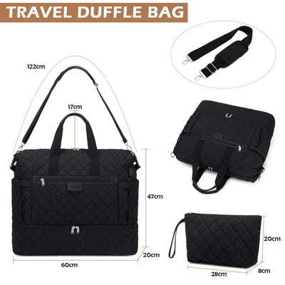 Travel bag hospital bag birth with shoe compartment Large carry-on bag Duffle bag with toiletry bag