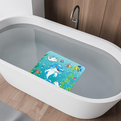 Bath mat for bathtub for children Cartoon anti-slip baby bath mat Extra long anti-slip bathroom toddler shower floor mat with suction cups drain holes