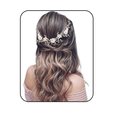 Coiffure fleurie perles accessoires de cheveux mariage coiffure de mariée en cristal