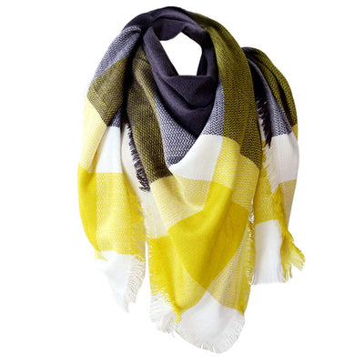 scarf thick knitted scarf plaid neckerchief scarf poncho