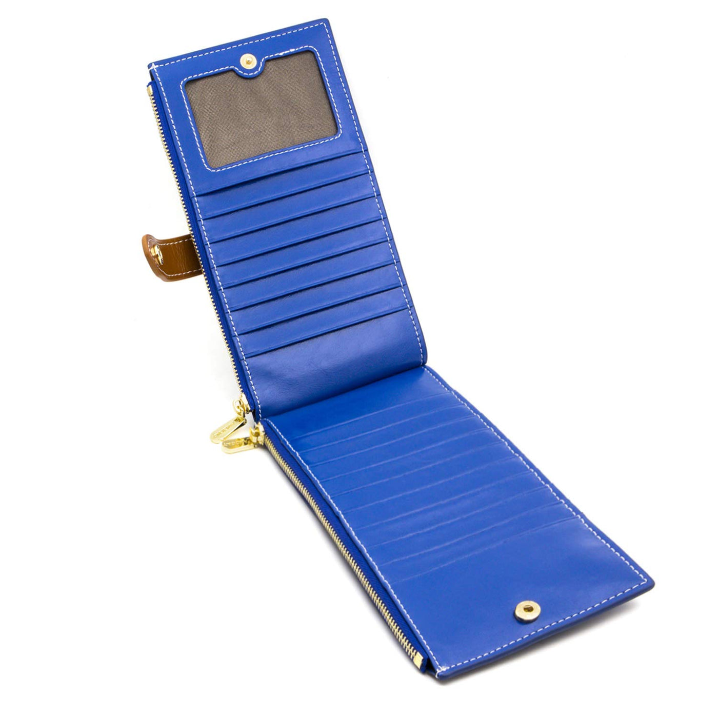 Portefeuille en cuir véritable Porte carte de crédit avec blocage RFID Portefeuille à fermeture éclair Téléphone portable