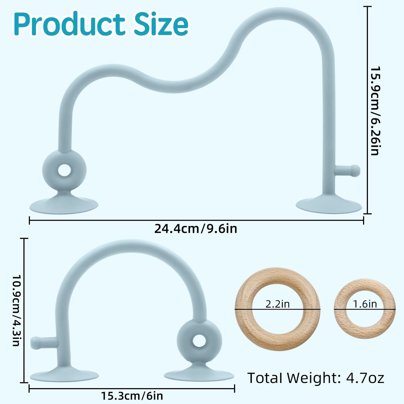 Beißring Babyspielzeug, Hochstuhl Silikon Beißspielzeug mit Saugnapf