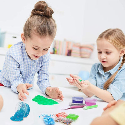  DIY Slime Kit Slime Set, Make Your Own Slime mit 18 Farben Crystal Slime, Ultimate Glow in the Dark Powder, Glitter Powder und mehr für Kunst und Handwerk 