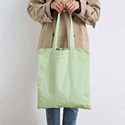 Double-sided recycled bag, cotton bag shoulder canvas shoulder bag