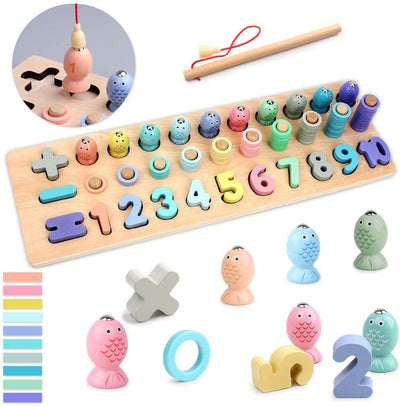 Educational toy learning numbers, wooden toy puzzle learning | wooden blocks made of wood - motor skills for early learning in kindergarten for toddlers