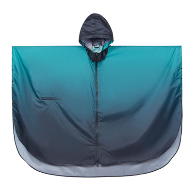 Rain cape with hood zipper, reusable raincoat, rain poncho bike hiking