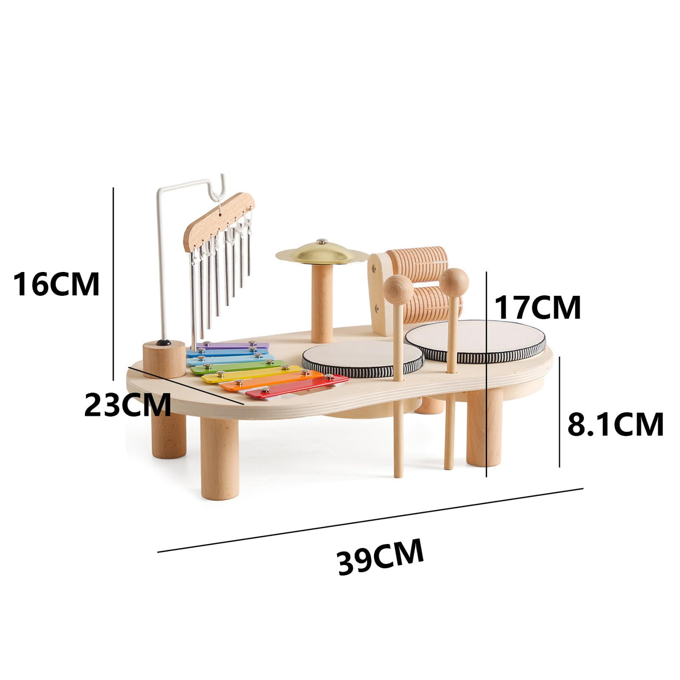 Trommelset für Kinder, 7-in-1 Musik Kinderspielzeug, Lernspielzeug Trommelset mit Xylophon, Kindertrommelset