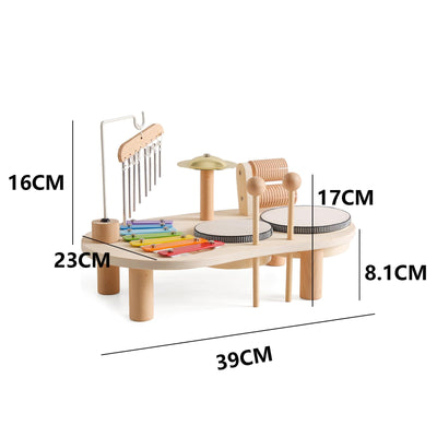 Trommelset für Kinder, 7-in-1 Musik Kinderspielzeug, Lernspielzeug Trommelset mit Xylophon, Kindertrommelset