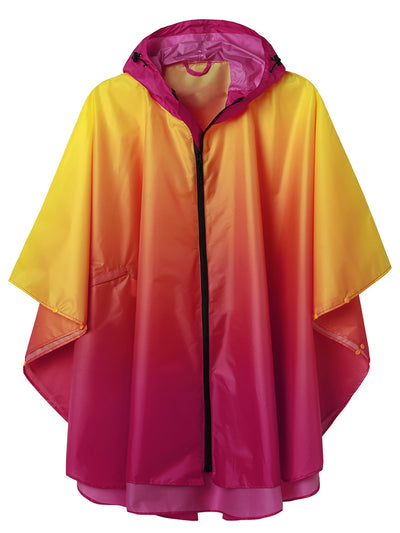 Rain cape with hood zipper, reusable raincoat, rain poncho bike hiking