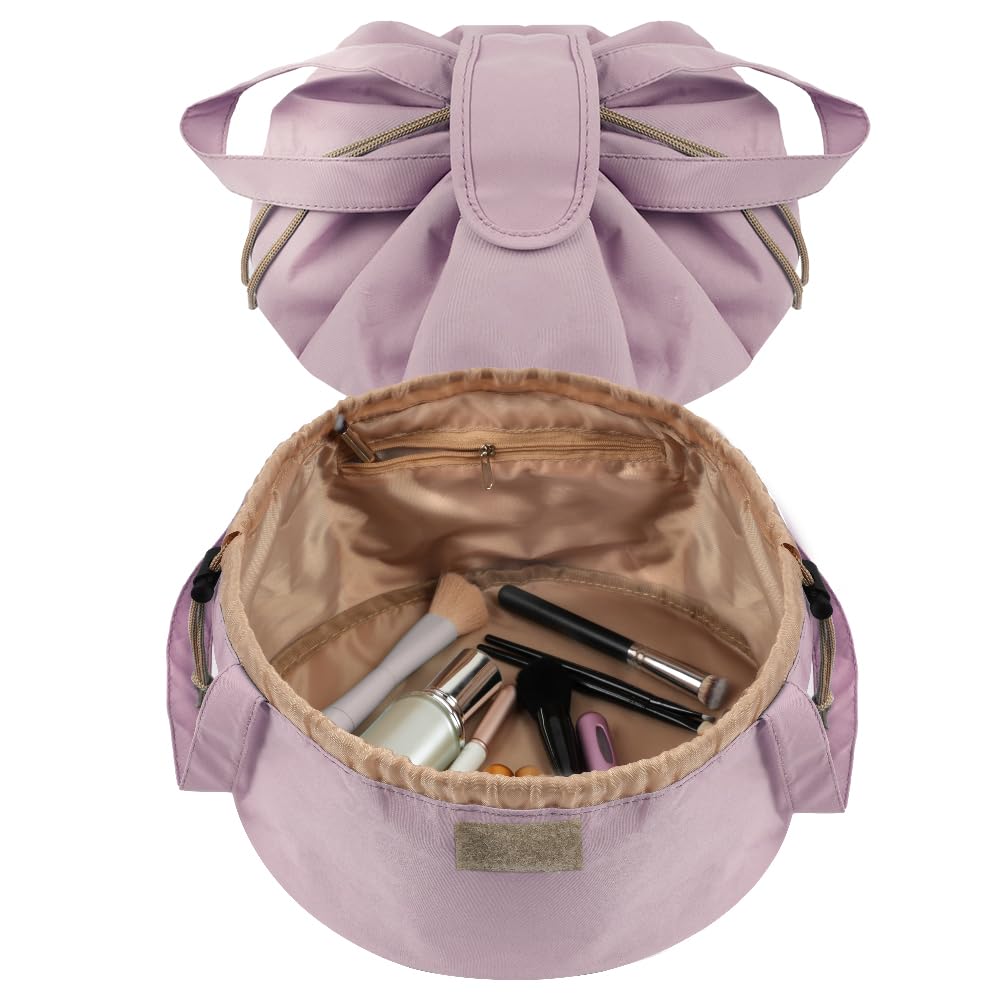 Trousse de maquillage de grande capacité avec cordon, trousse de maquillage de voyage portable