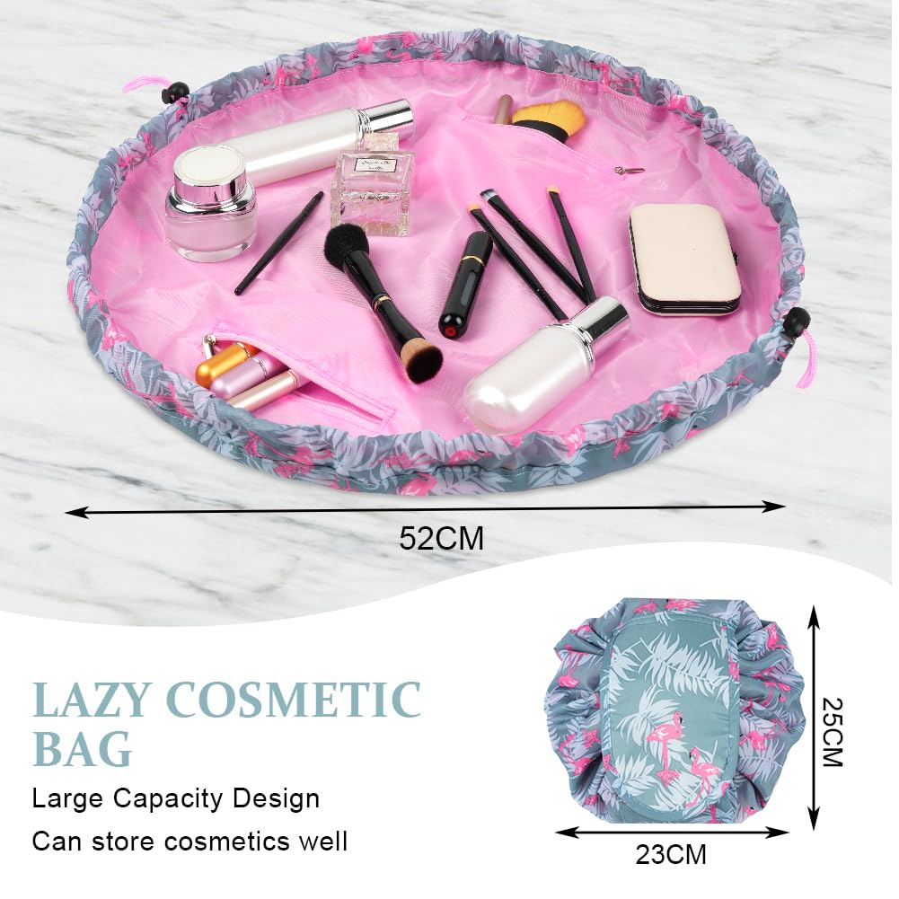Large Capacity Make Up Bag With Cord, Portable Travel Makeup Bag
