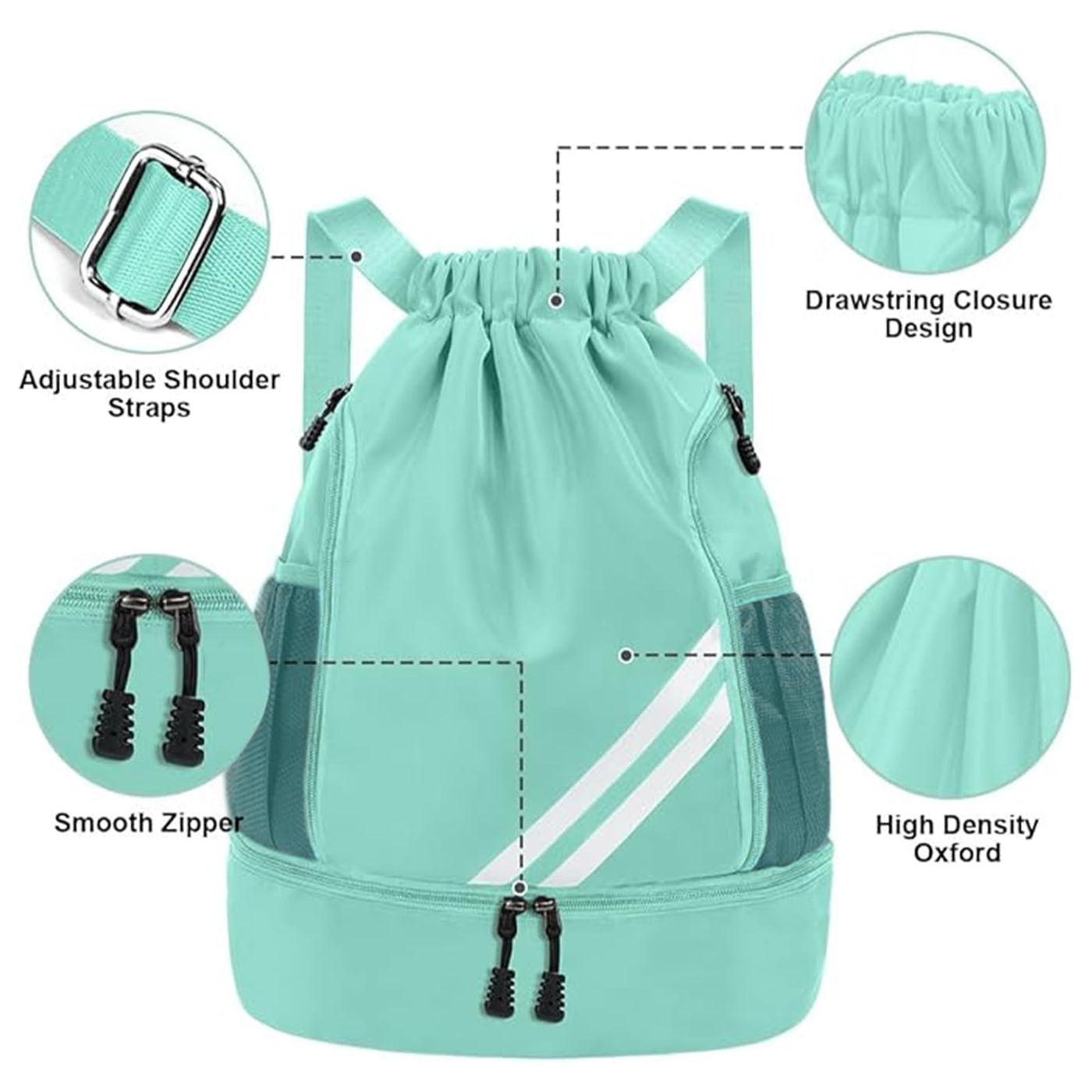 Sac à dos de sport à la mode, sac de gymnastique, sac de sport à cordon de serrage de grande capacité