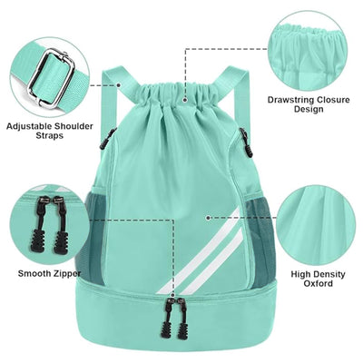 Sac à dos de sport à la mode, sac de gymnastique, sac de sport à cordon de serrage de grande capacité