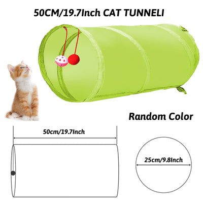 Pack de 31 Jouets pour Chat avec Tunnel pour Chat, Balles, Jouet pour Chat, Souris, Jouet en Plumes, Peluche, Jouet Interactif pour Chat pour Chats, Accessoires pour Chat