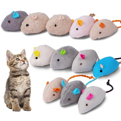 Cat toy mouse, 12  pieces plush mouse with catnip, interactive cat toy for cats and kittens