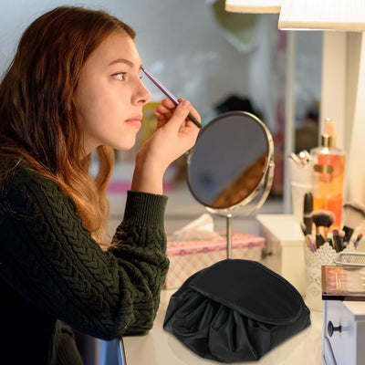 Trousse de maquillage de grande capacité avec cordon, trousse de maquillage de voyage portable