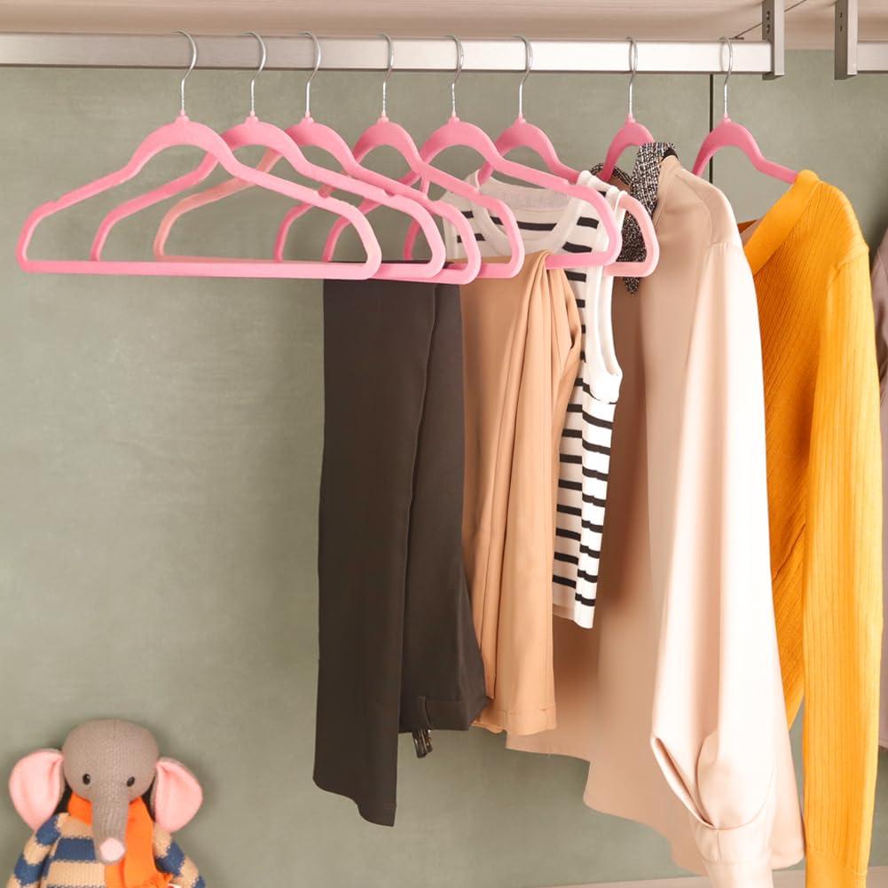Velvet Hangers Non-slip Hangers with Shoulder Notches for Adults