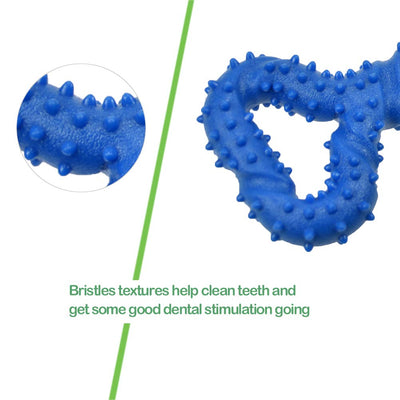 Jouet pour chien robuste en forme d'os à mâcher en caoutchouc dur avec un design convexe