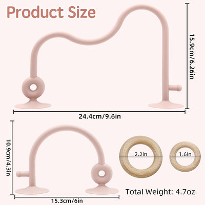Beißring Babyspielzeug, Hochstuhl Silikon Beißspielzeug mit Saugnapf