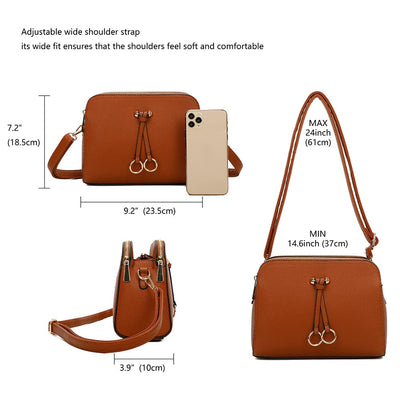 Sac à Bandoulière Solide en Cuir PU