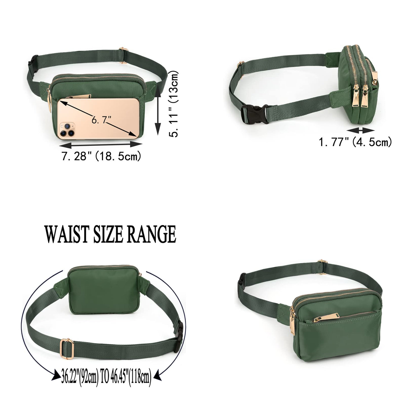 Sac de Taille en Nylon Imperméable