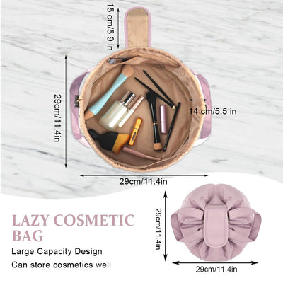 Trousse de maquillage de grande capacité avec cordon, trousse de maquillage de voyage portable