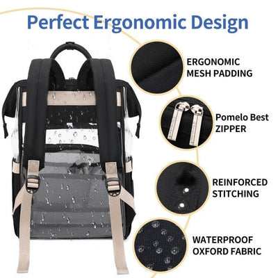 Wickelrucksack stylischer Wickelrucksack mit Wickelauflage multifunktionaler wasserabweisender Großraumrucksack für unterwegs