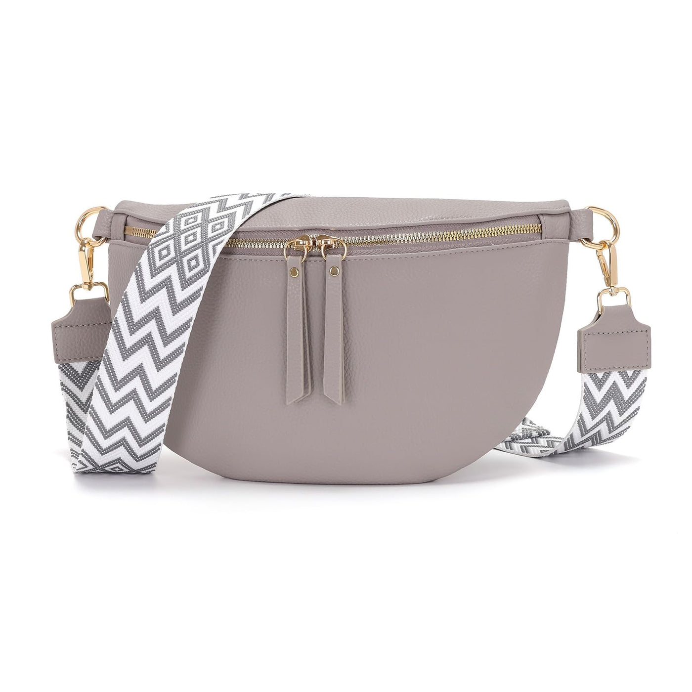 Grand sac banane en cuir végétal sac à bandoulière sac à bandoulière stylisé avec une large sangle