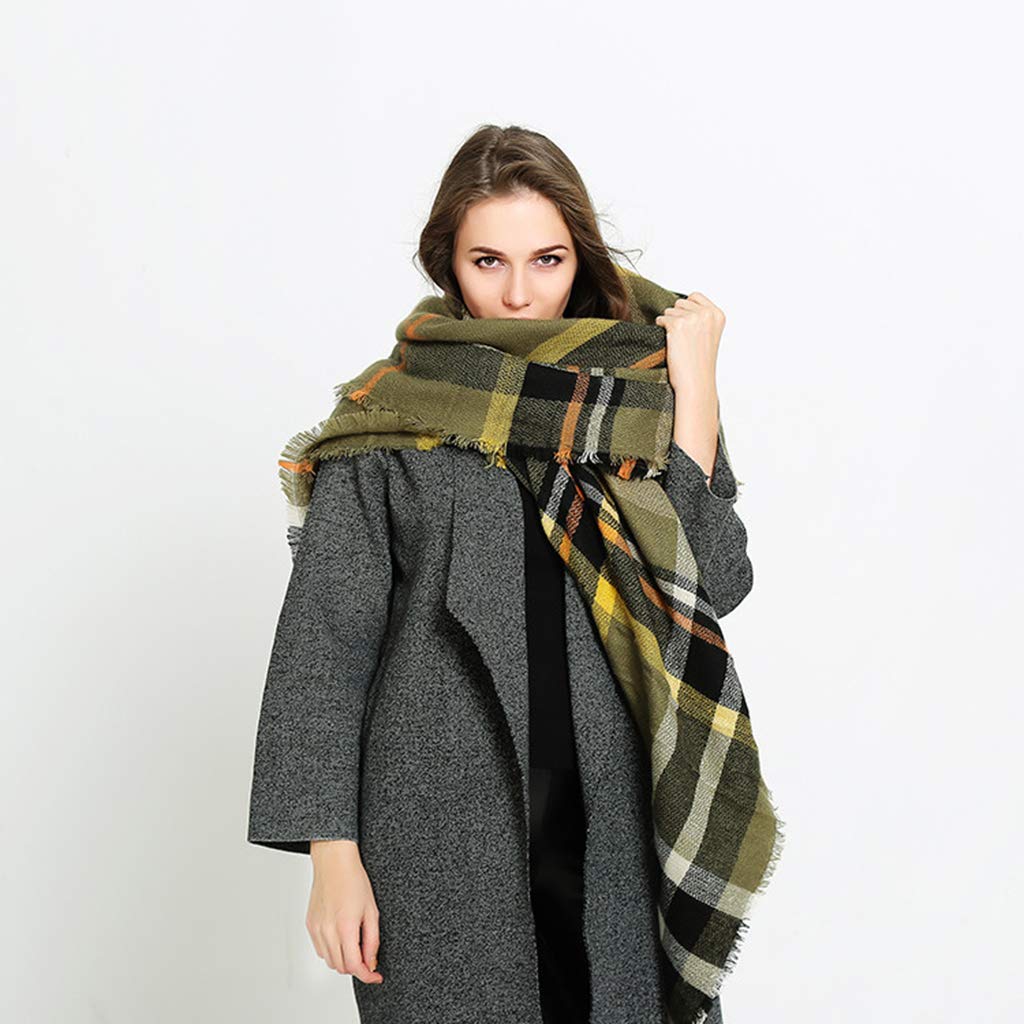 scarf thick knitted scarf plaid neckerchief scarf poncho