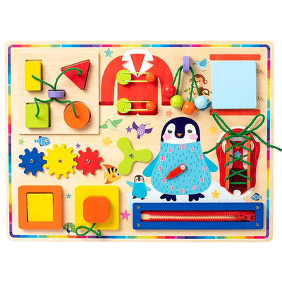 Tableau d'activités pour les enfants de 1 à 3 ans - Tableau sensoriel, jouet de voyage idéal et cadeau avec 11 activités, jouet d'apprentissage pour les enfants, pour l'autisme