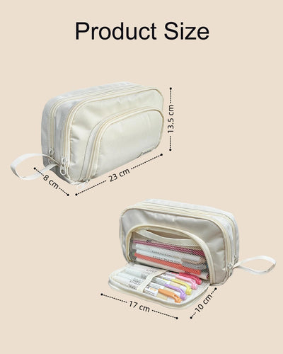 Trousse à crayons avec 3 compartiments