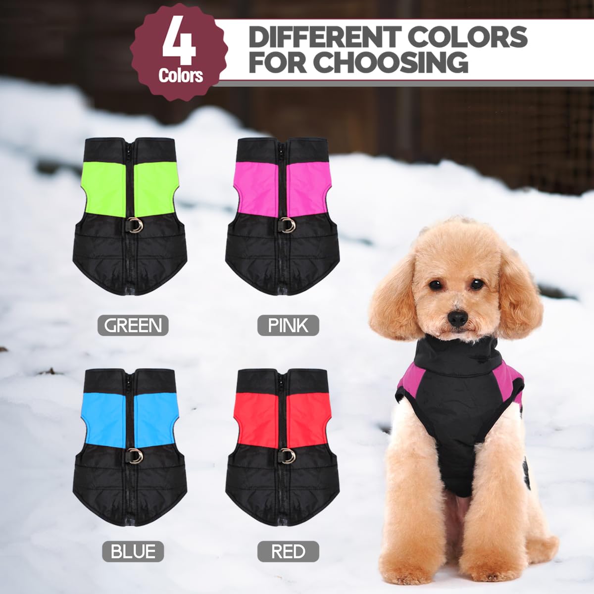  Vêtements d'hiver Chauds Pour Chiens de Compagnie Petits Imperméables