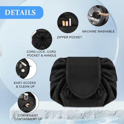 Trousse de maquillage de grande capacité avec cordon, trousse de maquillage de voyage portable