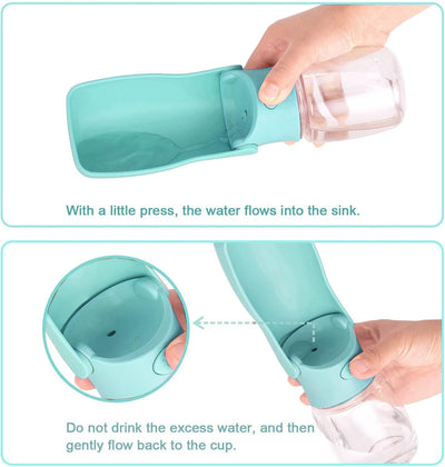 Foldable water bottle for dogs on the go