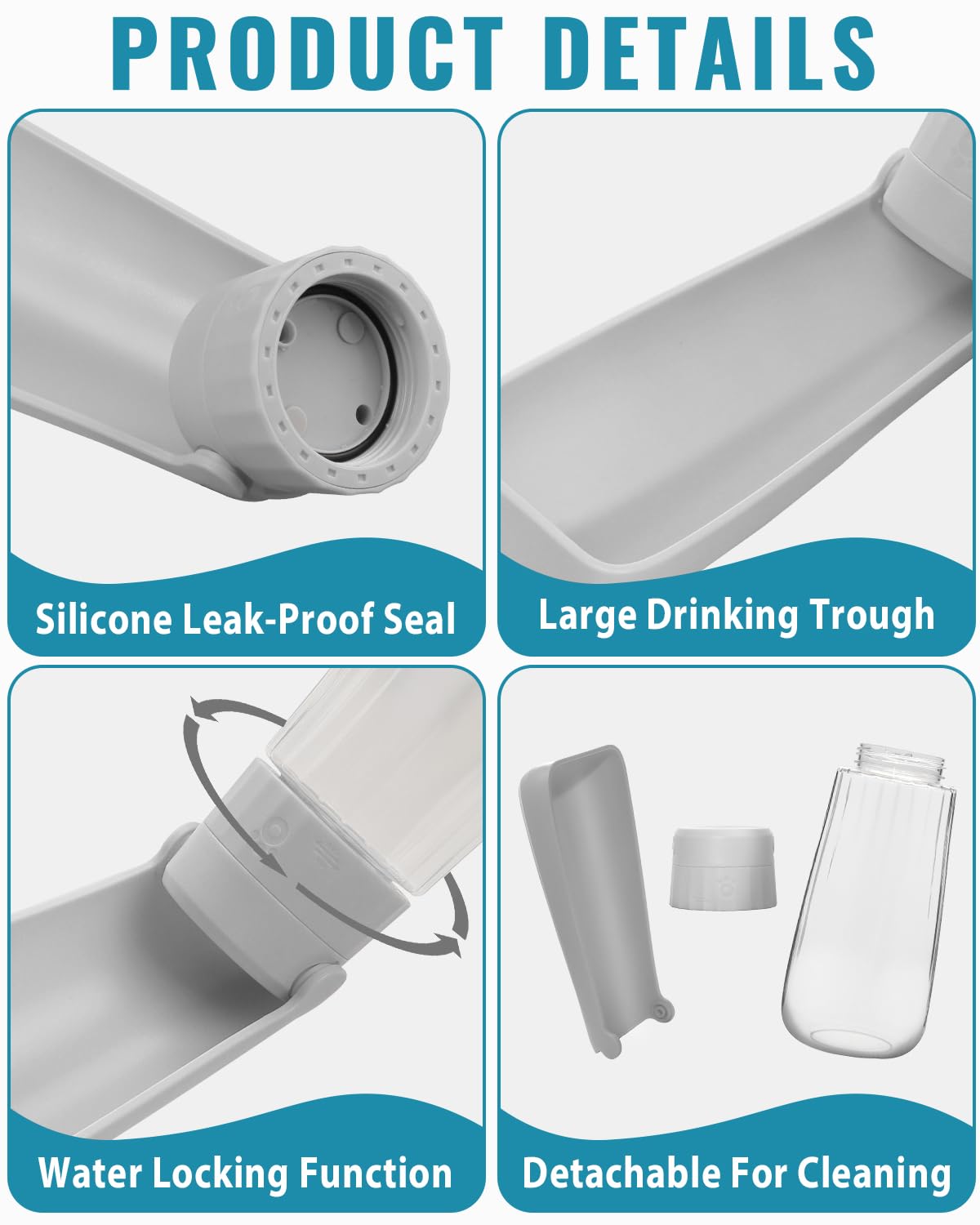 Portable Pet Drinking Bottle, foldable Design