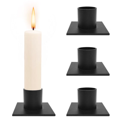 Candle holder for pillar candles and table candles made of metal, stylish design, candle holder for an elegant room decoration