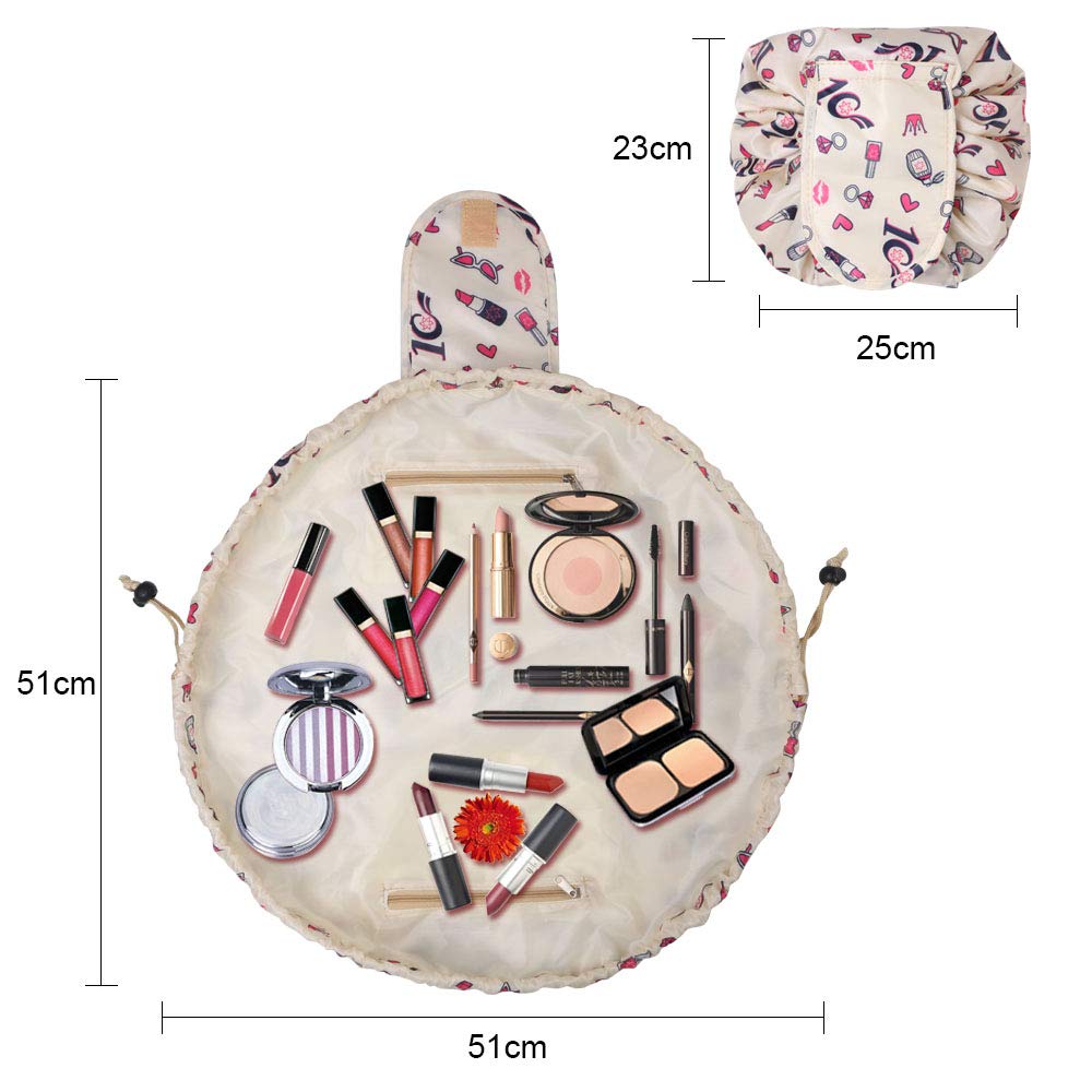 Trousse de maquillage de grande capacité avec cordon, trousse de maquillage de voyage portableм