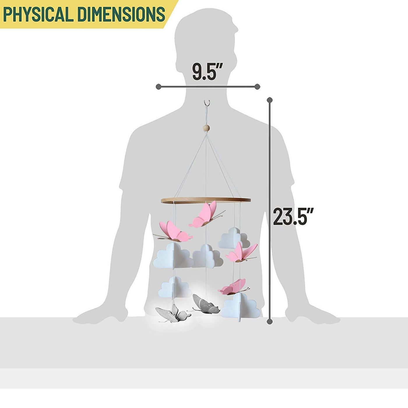 Mobiles Baby-Windspiel, mobile Babybett-Glocke Holz