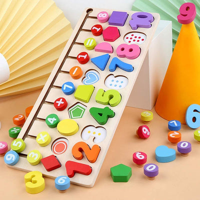 Wooden blocks puzzles kids toys, puzzle game learning wooden educational toy for numbers