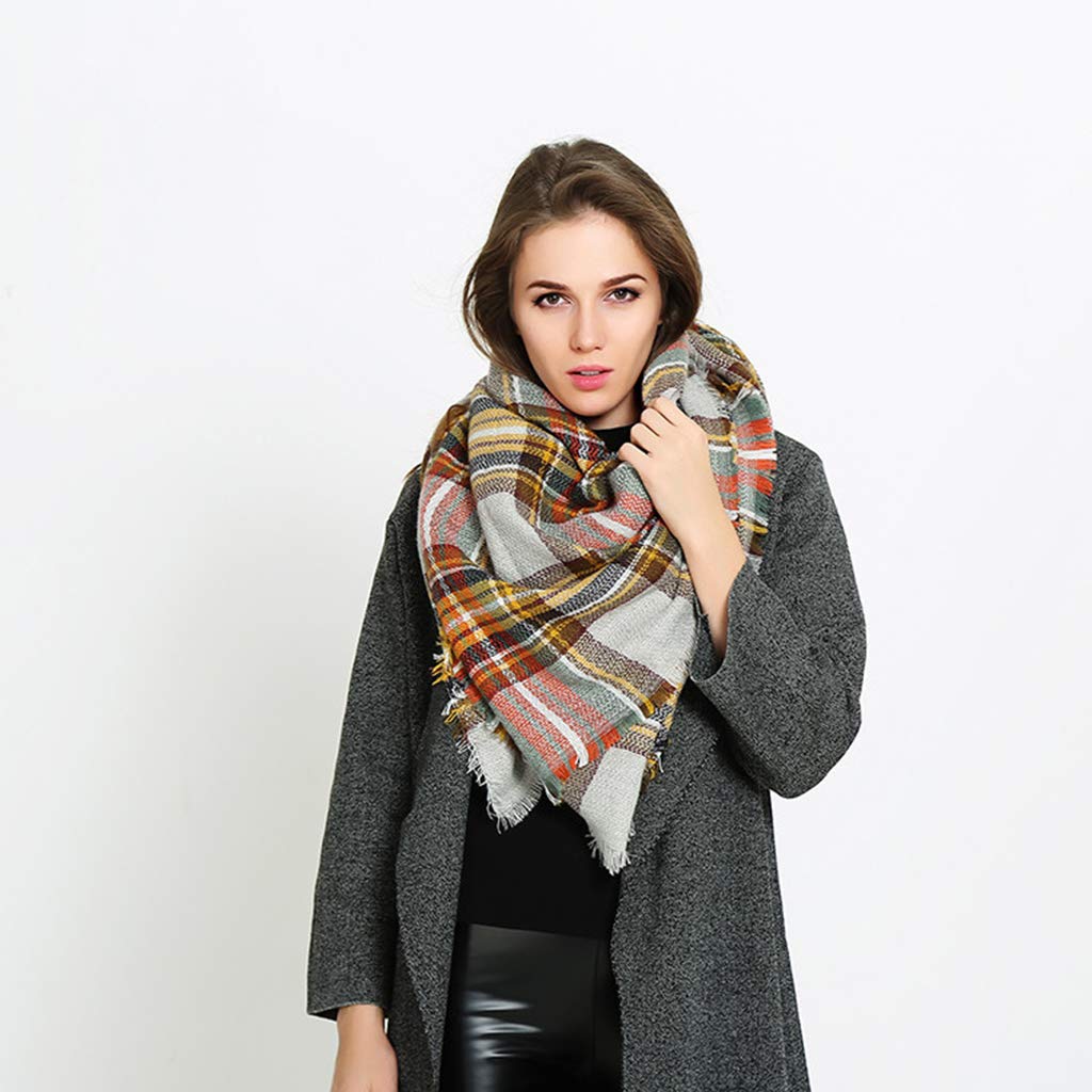 scarf thick knitted scarf plaid neckerchief scarf poncho